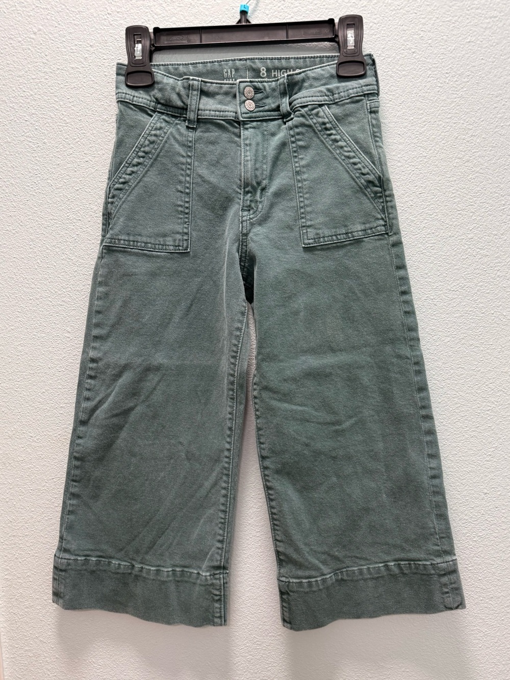 GAP Kids High Stride Ankle Pants — Olive Green Size 8 Plus